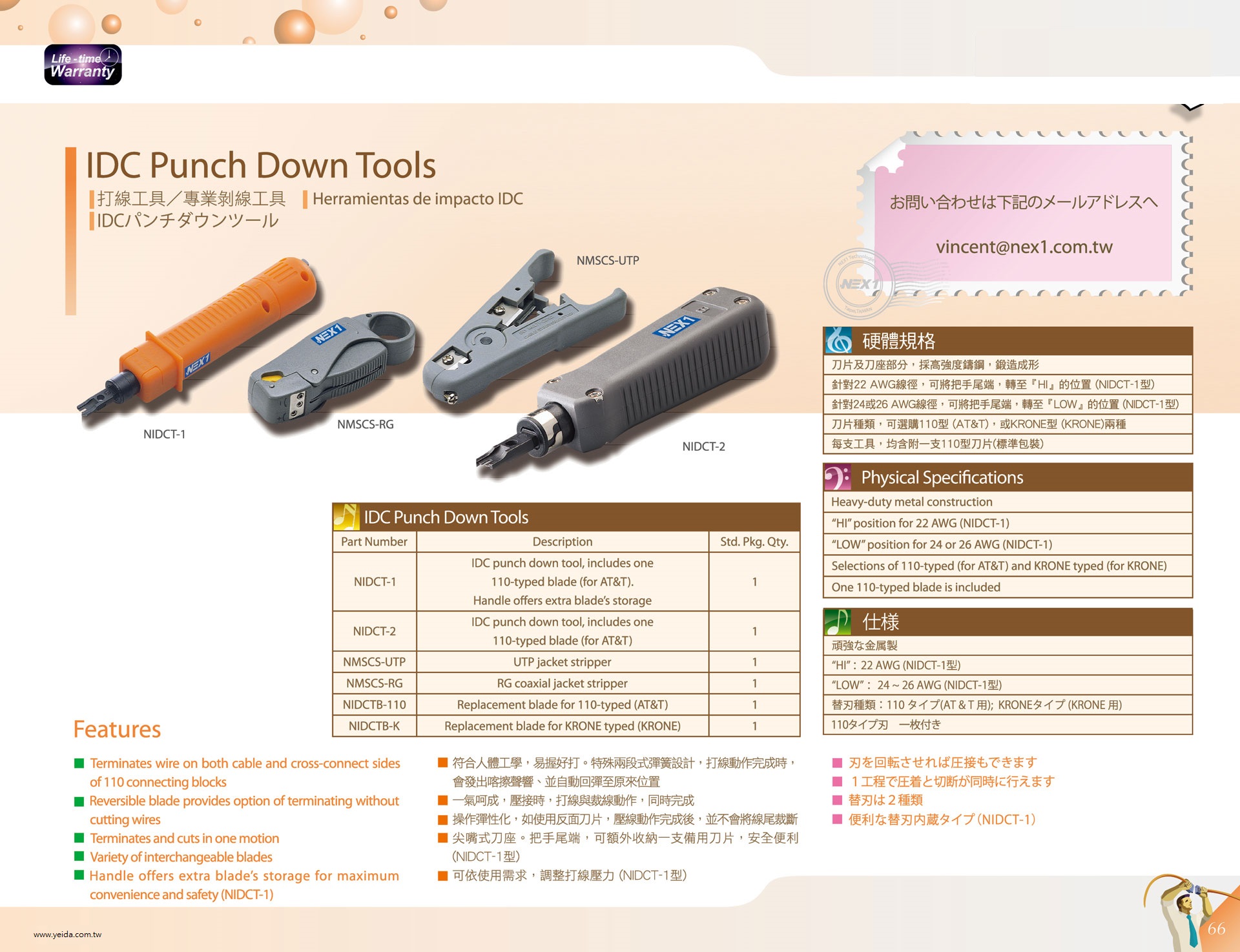 NEX1 IDC打線工具(可調壓) IDC Punch Down Tools