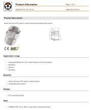 LAPP-SKINDICHT® ZS/ZS-XL Hexagonal fitting from a PG outer thread to a PG inner thread工業級連接頭