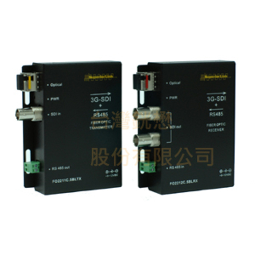 VAD-SDI + RS485數據光電轉換器, (FO2211C.5BLTX 3G-SDI + 反向RS485光發射機，及VAD-FO2212C.5BLRX 3G-SDI + 反向RS485光接收機)