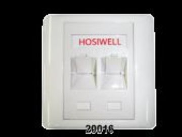 Hosiwell-20016-WH UK Type Dual Port Angled Faceplate英式兩孔埋入式資訊面板產品圖