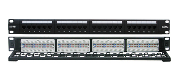 YD-508-24E-M 19吋CAT5e PCB型跳線面板 弧形 加理線架