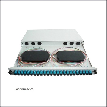 ODF-D1U-24SCB Slidable type fiber optic patch panel – D series 抽拉式配线箱 – D系列（无抽拉导轨，不带盘纤轮）