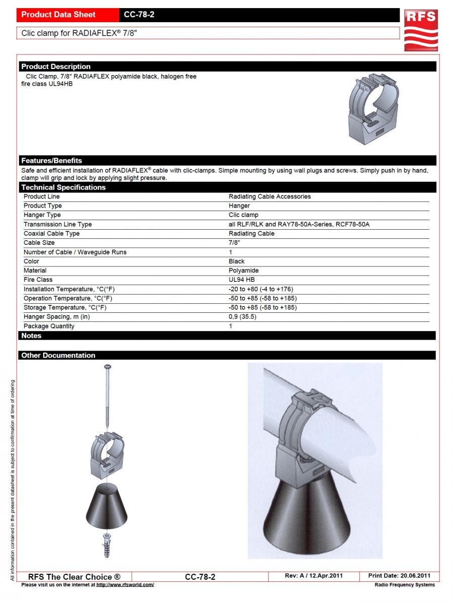 RFS CC-78-2 Clic clamp for RADIAFLEX® 7/8產品圖