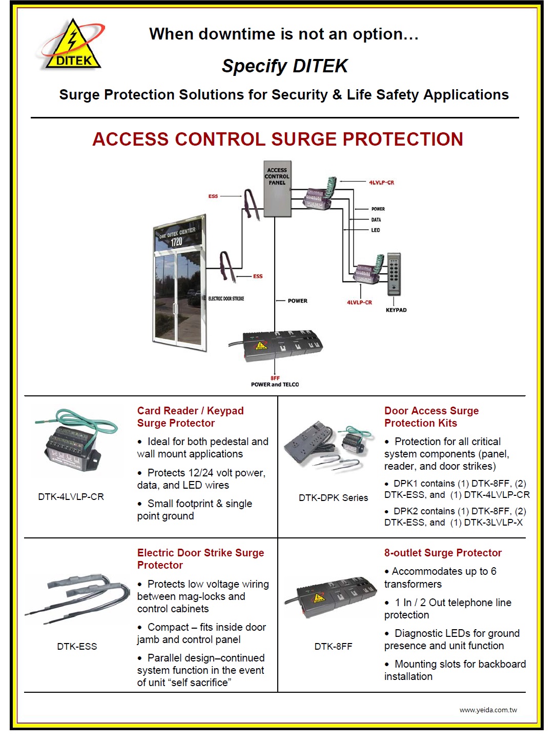 DTK-8FF, 8-outlet Surge Protector 8電源插座輸出雷擊保護器產品圖
