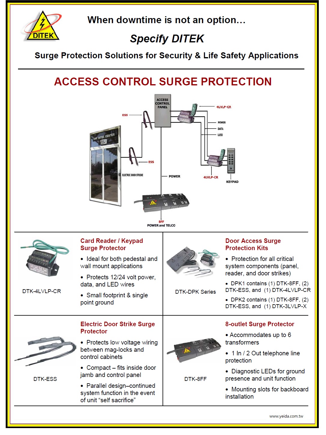 DTK-8FF, 8-outlet Surge Protector 8電源插座輸出雷擊保護器