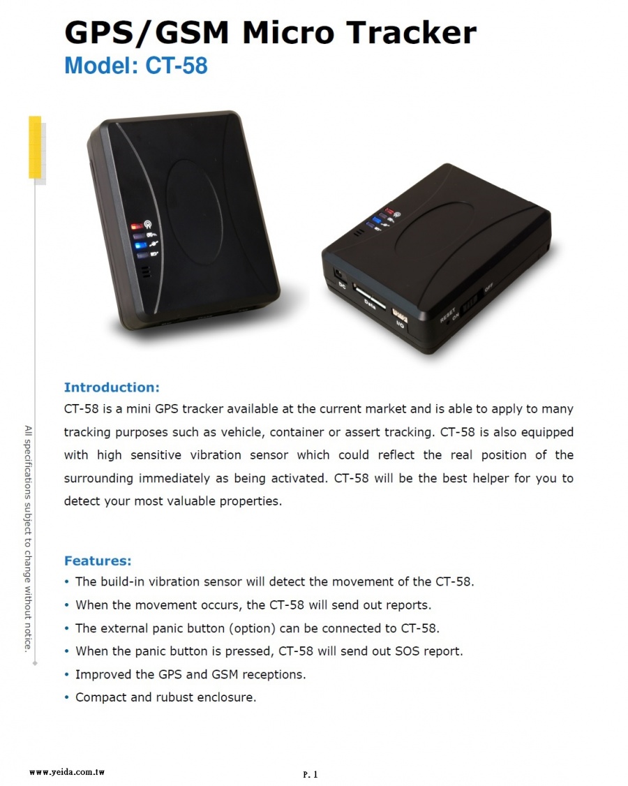 CT-58 GPS/GSM Vehicle Tracker 車用追蹤器產品圖