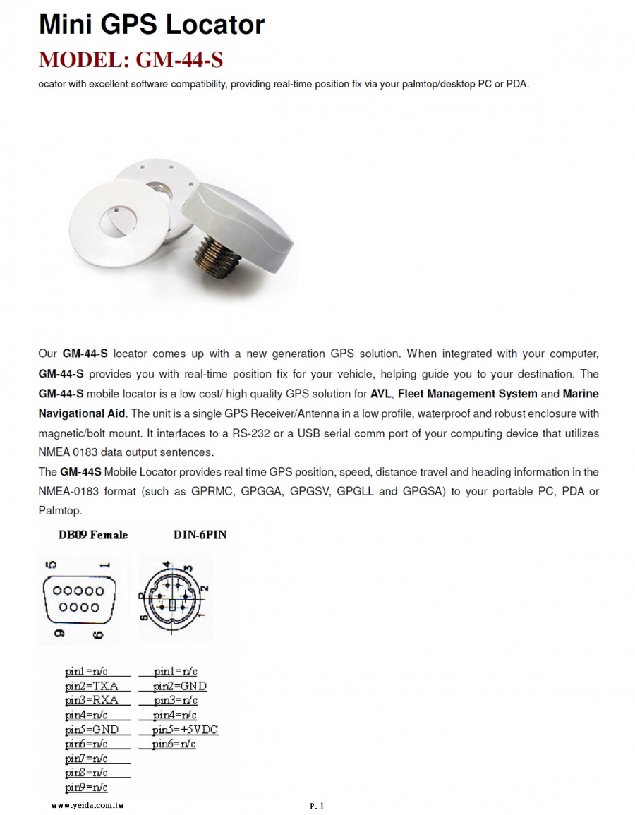 GM-44-S Mobile GPS Receiver 海事船用GPS接收器產品圖