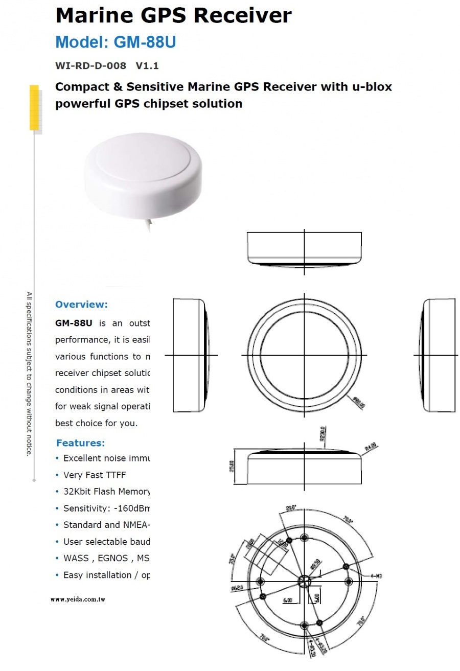 GM-88U Marine GPS Receiver 船用GPS接收器產品圖