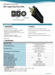 ELITE-FTTH Self- supporting Drop Cable 光纖到府室外架空鋼線自持型多芯(2C, 4C)單多模光纜產品圖