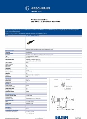 M12 E-Series with screw locking Straight cable socket with integrally molded lead and LED 螺絲型電纜插座一體成型導線