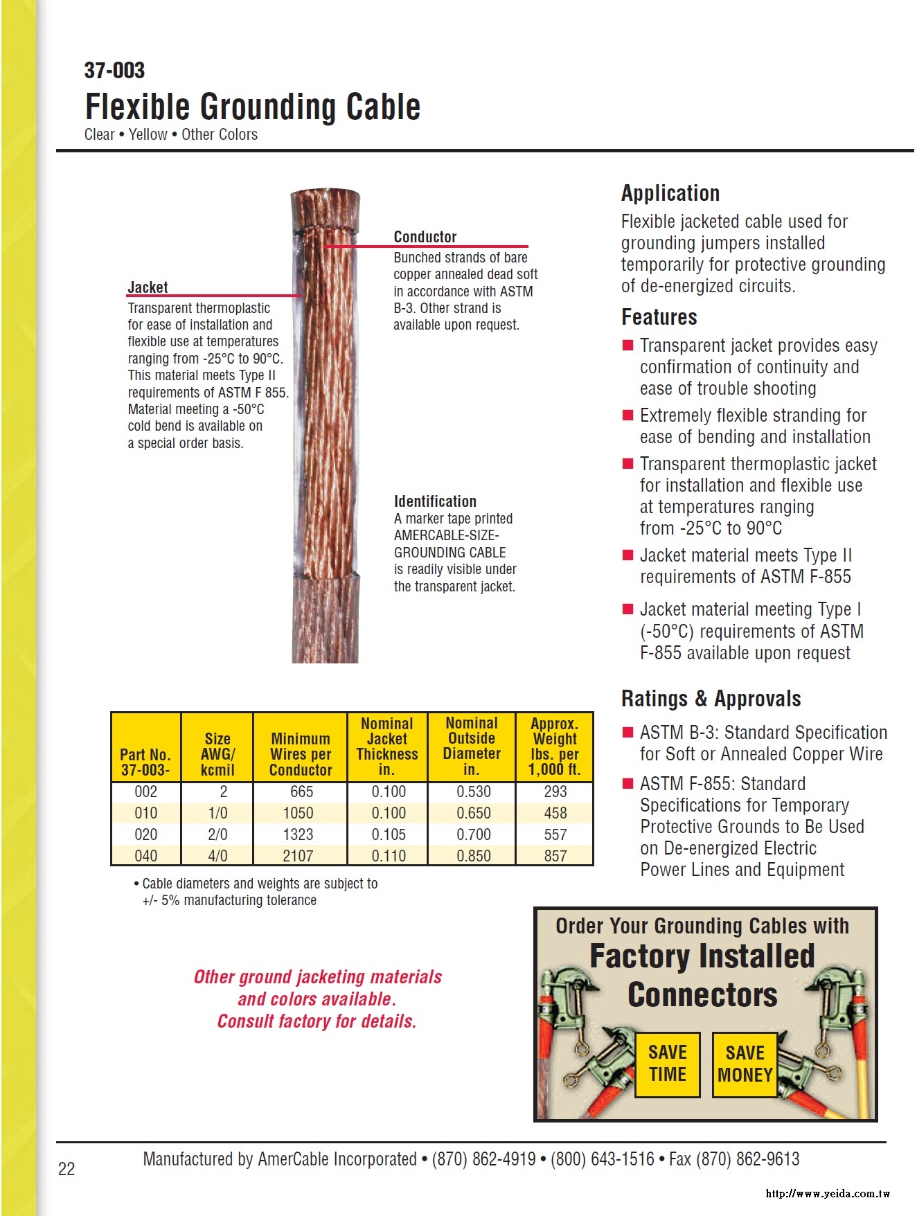 Amer-37-003 Flexible Grounding Cable Clear • Yellow • Other Colors 37-003 Flexible Grounding Cable Clear • Yellow • Other Colors 柔性地線產品圖