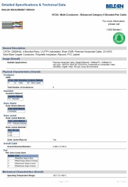 Belden1872A  Enhanced Category 6 Bonded-Pair CAT6+ (350MHz), 4-Bonded-Pairs, U/UTP, Riser-CMR, Premise Horizontal Cable 半月型Cat 6E網路線產品圖