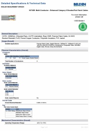 Belden 1875GA  Enhanced Category 6 Bonded-Pair CAT6+ (350MHz), 4-Bonded-Pairs, U/UTP, Riser-CMR, Premise Patch Cable, 24 AWG 鍍錫銅絞線PVC外被覆半月型Cat 6網路跳接線產品圖