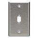 BLACKBOX-WP070  Stainless Steel Wallplate, DB9, Single-Width, 1-Punch