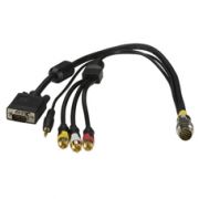 BLACKBOX-42323 RapidRun Cable System Break-Away, Flying Lead, Green, HD15, 3.5-mm, (3) RCA, 1.5-ft. (.5-m)產品圖