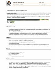 LAPP- ÖLFLEX® HEAT 260 MC工業級(耐高溫防磨損 化學溶劑)鐵氟龍連接線Fixed installation: -190°C up to +260°C temporary: +300°C產品圖