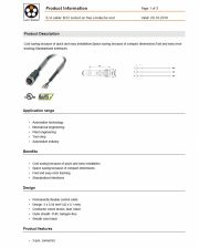 LAPP-S/A cable: M12 socket on free conductor end 工業級電腦連接線 3-pos. connector產品圖