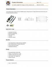 LAPP-S/A cable: straight M12 Y plug on 2x free conductor end 工業級電腦連接線 4-pos. Y connector M12產品圖