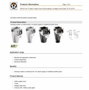 LAPP-EPIC® H-A 3 Cable Coupler Hood Thermoplastic (straight entry) 工業用接頭 Housing in plasic or metal version. For power supply on smallest possible space