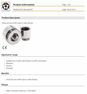 LAPP-SKINDICHT® MA-M/NPT  Allows the use of NPT parts in metric threads工業級連接器