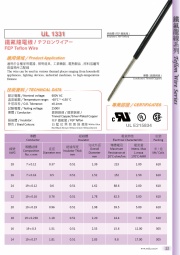 Yeida(NZ)  UL1331  FEP  -60度C至+200度C 600V 鐵氟龍電線 / テフロンワイアー產品圖