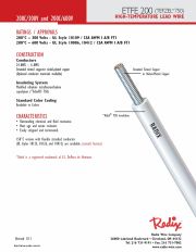 Radix- 200°C  600 V - UL 10086, 10412 / CSA AWM I A/B FT1 (300 V-UL10109)  High Voltage  Wire 鐵氟龍高溫線