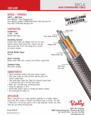 Radix-SRG-K  Silicone Rubber/Fiberglass/ K-Fiber Braid 200°C  600 V (22 AWG – 2 AWG)  K-Fiber Braid 多芯矽橡膠+玻璃絲編織高溫控制電纜產品圖