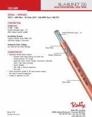 Radix- UL 3637, Silicone/Fiberglass Reinforcement  250°C – 600 Volts - UL Style 3637 / CSA AWM Class I A/B FT2 22 AWG – 8 AWG 鍍鎳雙層矽橡膠+玻璃絲編織高溫高壓線