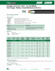 TFK-SJOOW Portable Cord 300V -40˚C +90˚C UL CSA MSHA 輕便型電力電纜線產品圖