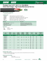 TFK-SOOW 600V EPR compound, Portable Cord -40˚C +90˚C UL CSA MSHA 輕便型電力電纜線