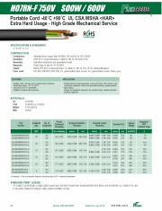 TFK-H07RN-F 750V SOOW / 600V EPR 90˚C compound class 3 Portable Cord -40˚C +90˚C UL CSA MSHA <har>輕便型電力電纜線</har>產品圖