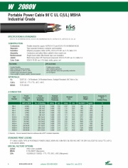 TFK-W4/C 2000V   Portable Power Cable 90˚C UL C(UL) MSHA  (EPR橡膠/CPE) Industrial Grade (500MCM to 8Awg) 4C 耐高壓工業級輕便型電力電纜線產品圖