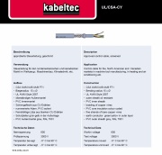 Kabeltec-UL/CSA-CY  PVC-PVC SHIELDED UL 2587 Approved control Cables 美規多芯鍍錫銅網隔離控制電纜