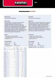 Kabeltec-SIFF High flexible silicone single core  500V 180° C 超柔軟矽橡膠耐高溫電線