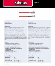 Kabeltec-SIHF-J Silicone control cable VDE 0295  500V 180° C 歐規 VDE 矽橡膠耐高溫電纜產品圖