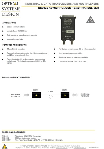 非同步RS422/TTL光電轉換器