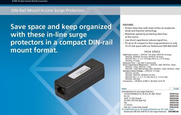 BLACKBOX-SPD512A DIN-Rail Mount In-Line Surge Protectors, 10/100/1000BASE-TX, RS-422, RS-485, RS-423 突波避雷保護器產品圖