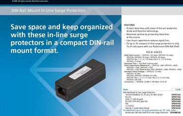 BLACKBOX-SPD512A DIN-Rail Mount In-Line Surge Protectors, 10/100/1000BASE-TX, RS-422, RS-485, RS-423 突波避雷保護器