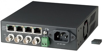 4路穩壓DC 12V電源、視頻、數據雙絞線接收器 4 Port Video, Power, Data Receiver With DC High Power Supply﻿