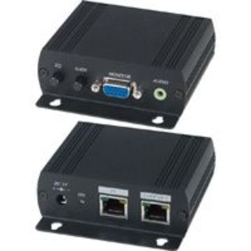 VE02ALR VGA長距離視音頻雙絞線接收器﻿ VGA with Stereo Audio CAT5 Receiver– Chainable function