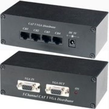 VD105 VGA 1進5出視頻雙絞線延長分配器﻿ CAT5 VGA 1 INPUT 5 OUTPUT LONG RANGE DISTRIBUTOR﻿