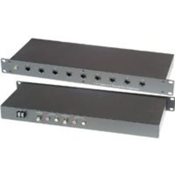 TDA109AV (CE09A) 1進9出視頻&立體音頻雙絞線延長分配放大器 Twisted Pair 9 Channel Distribution in 1U Rack Mounting Panel產品圖