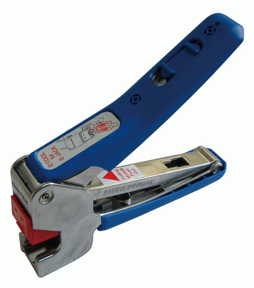 ezi-JACK all-in-one punch down and wire trim process TOOL90 - Horizontal Tool   多合一網路資訊插座的沖壓和導線修整工具(橫式)