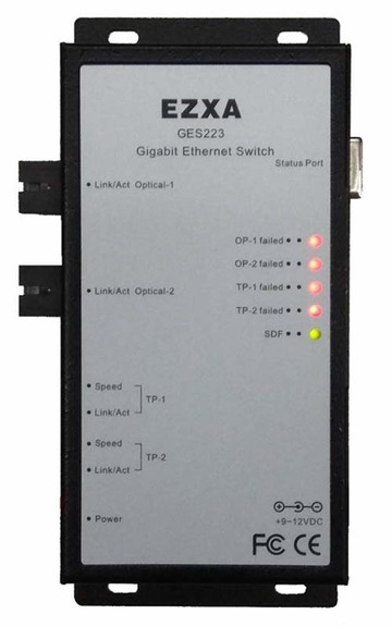 VAD-GES223 2光2電 寬溫+告警型 千兆乙太網路交換器 內建SDF系統偵測功能)產品圖