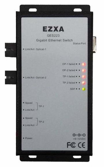 VAD-GES223 2光2電 寬溫+告警型 千兆乙太網路交換器 內建SDF系統偵測功能)