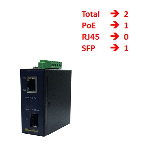 VAD-G2101工業級 2埠 全Gigabit 乙太網路 PoE交換機產品圖