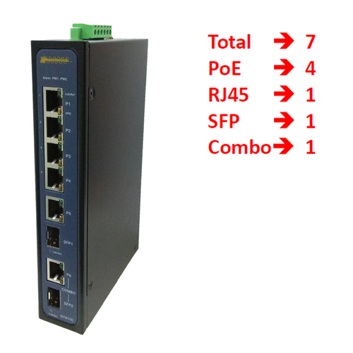 VAD-G7411C工業級 7埠 全Gigabit 乙太網路 PoE交換機產品圖