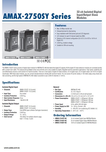 AMAX-2752SY 32-ch Isolated Digital Input AMONet Module 32路隔離數位輸入模塊AMONET產品圖