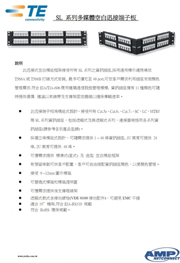 AMP-1933307-1 (AMP 19) 24PORT 10G模組式PANEL (空框)