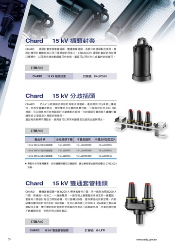 YEIDA, 15-LFTI 200A, 15 kV Class Cable Loadbreak Rotatable Feedthru Insert 15 kV 高壓電纜雙通套管插頭產品圖